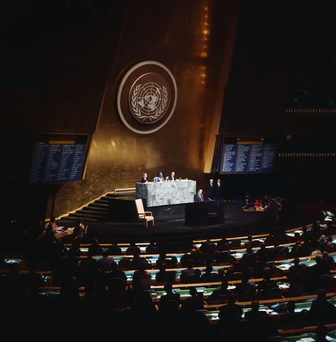 Framed Print : Richard Nixon Speaking at the United Nations