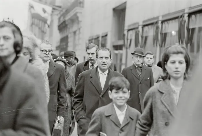 Framed Print : Richard Nixon Strolling Through Manhattan Framed Print : Richard Nixon Strolling Through Manhattan