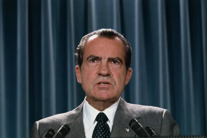 Framed Print : Richard Nixon Talking to Newsmen Framed Print : Richard Nixon Talking to Newsmen