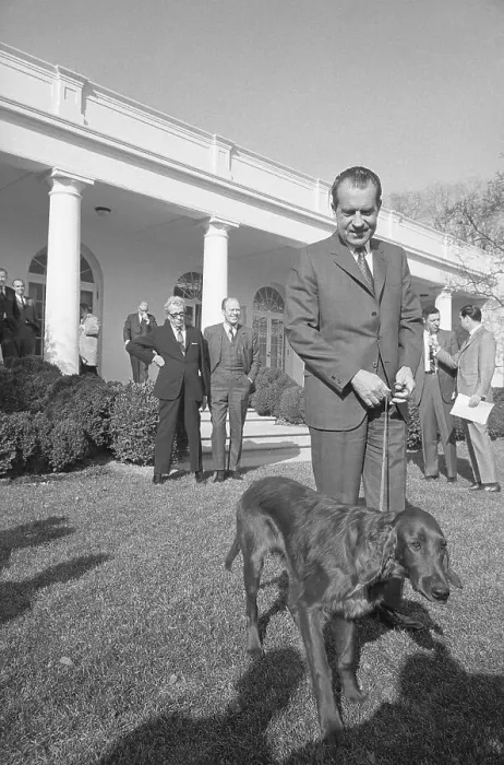 Framed Print : Richard Nixon Walking Dog Framed Print : Richard Nixon Walking Dog