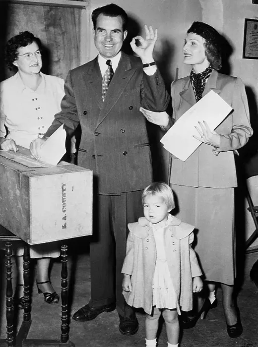Framed Print : Richard and Pat Nixon Casting Ballots in 1950 Elections Framed Print : Richard and Pat Nixon Casting Ballots in 1950 Elections
