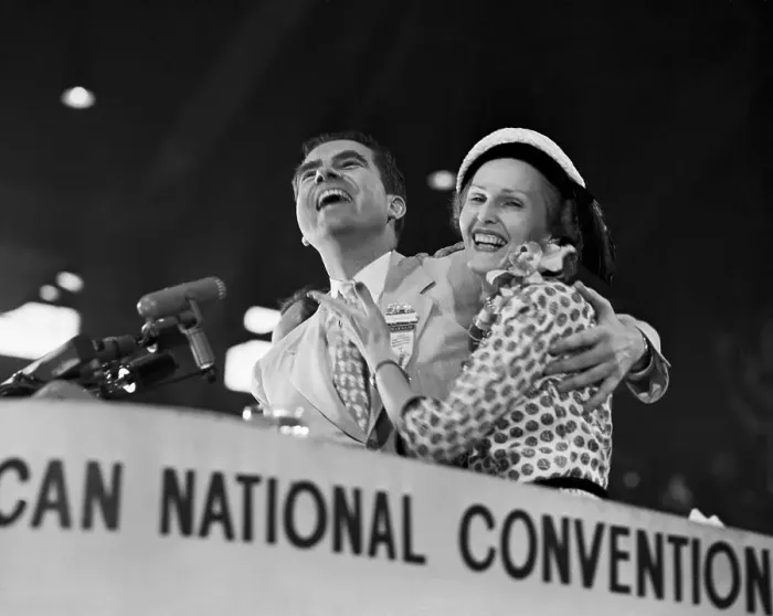 Framed Print : Richard and Pat Nixon at Republican National Convention Framed Print : Richard and Pat Nixon at Republican National Convention