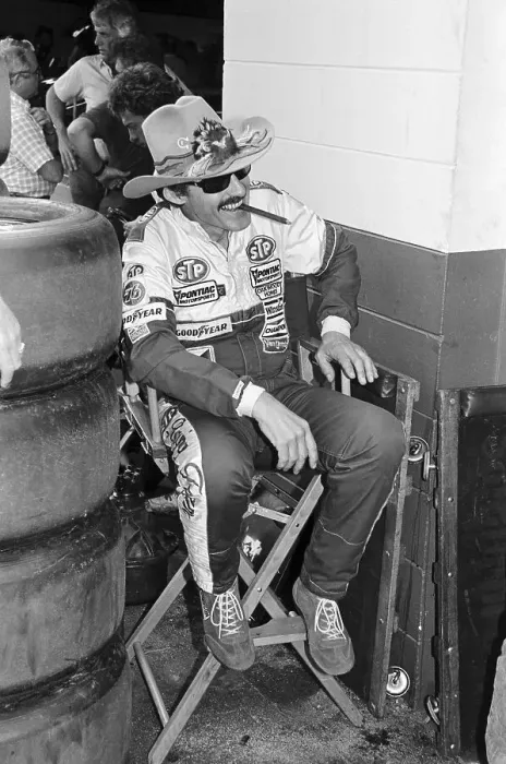 Framed Print : Richard Petty Sitting in Directors Chair Framed Print : Richard Petty Sitting in Directors Chair