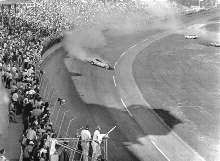 Framed Print : Richard Petty Spinning on Last Lap of Daytona 500 Framed Print : Richard Petty Spinning on Last Lap of Daytona 500