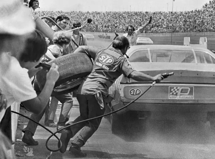 Framed Print : Richard Petty's Stock Car in Pit Stop Framed Print : Richard Petty's Stock Car in Pit Stop