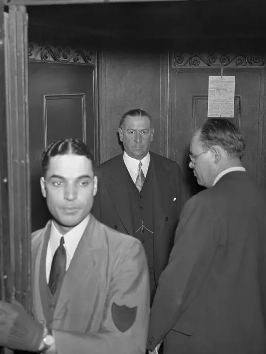 Framed Print : Richard Whitney Standing in Courthouse Elevator Framed Print : Richard Whitney Standing in Courthouse Elevator