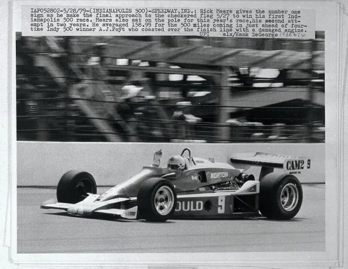Framed Print : Rick Mears Raising Hand as He Wins Indy 500 Framed Print : Rick Mears Raising Hand as He Wins Indy 500