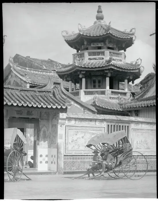 Framed Print : Rickshaw Drivers Outside Chinese Temple Framed Print : Rickshaw Drivers Outside Chinese Temple