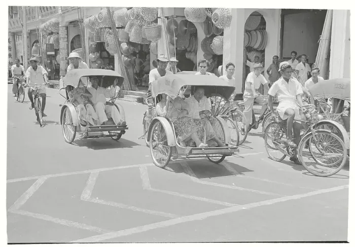 Framed Print : Rickshaw Traffic of Penang Framed Print : Rickshaw Traffic of Penang