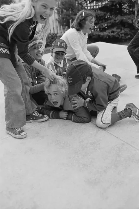 Framed Print : Ricky Shroeder Being Tossled by Youngsters