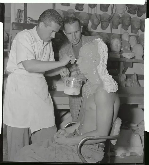 Framed Print : Ricou Browning Sitting in Makeover Chair