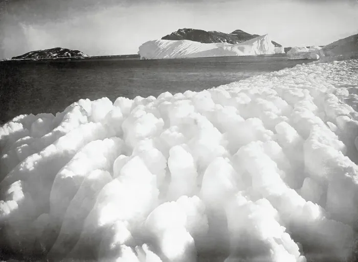 Framed Print : Ridges Of Ice / Iceberg In Back / Antarctic Framed Print : Ridges Of Ice / Iceberg In Back / Antarctic