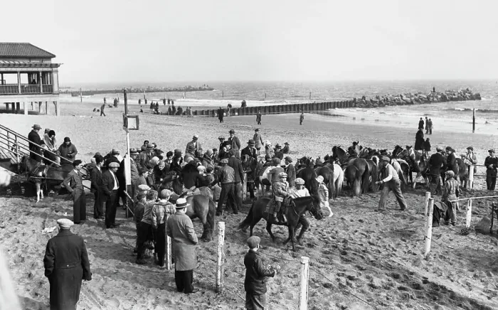 Framed Print : Riding Ponies at Coney Island Beach Framed Print : Riding Ponies at Coney Island Beach