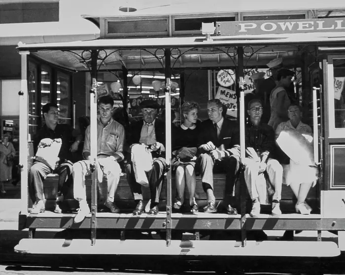 Framed Print : Riding A San Francisco Cable Car