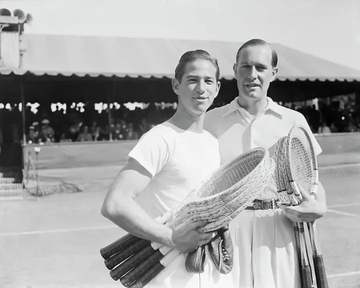 Framed Print : Riggs and von Cramm Before Tennis Match Framed Print : Riggs and von Cramm Before Tennis Match