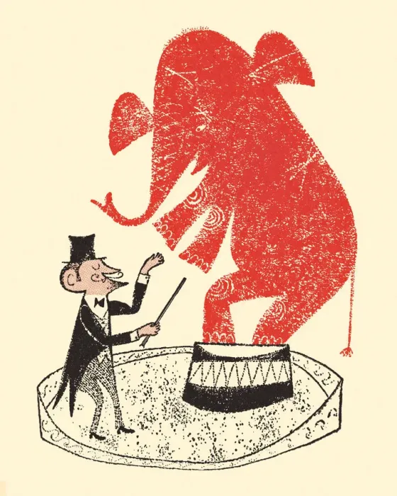 Framed Print : Ringmaster and Circus Elephant Framed Print : Ringmaster and Circus Elephant
