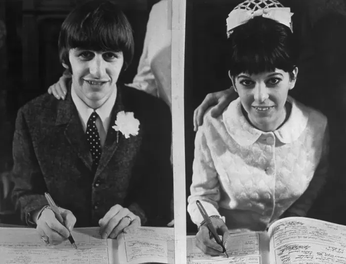 Framed Print : Ringo Starr and Bride Signing Register Framed Print : Ringo Starr and Bride Signing Register
