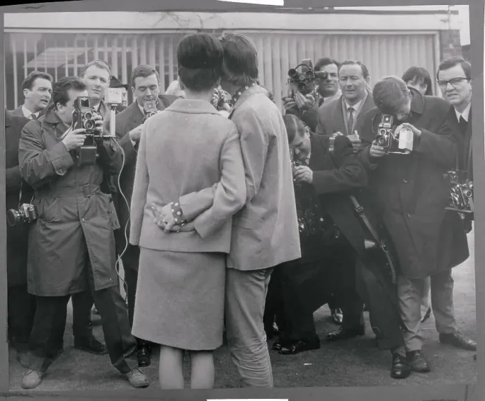 Framed Print : Ringo Starr Embracing Maureen Cox Framed Print : Ringo Starr Embracing Maureen Cox