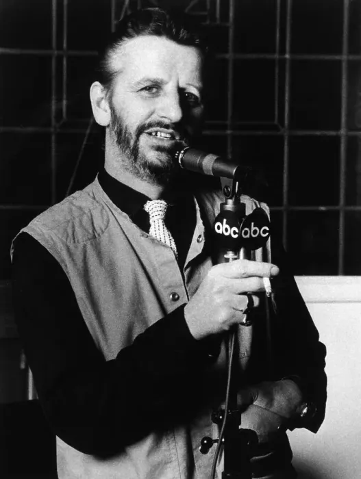 Framed Print : Ringo Starr Holds ABC Microphone at Home Framed Print : Ringo Starr Holds ABC Microphone at Home