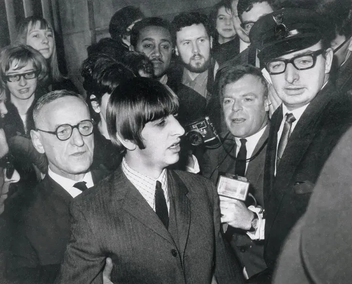 Framed Print : Ringo Starr near Reporters Framed Print : Ringo Starr near Reporters