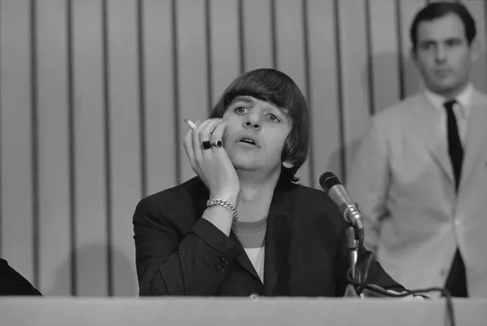 Framed Print : Ringo Starr at a Press Conference Framed Print : Ringo Starr at a Press Conference