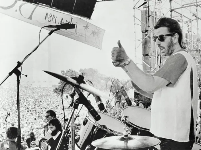Framed Print : Ringo Starr Showing Crowd Thumbs Up
