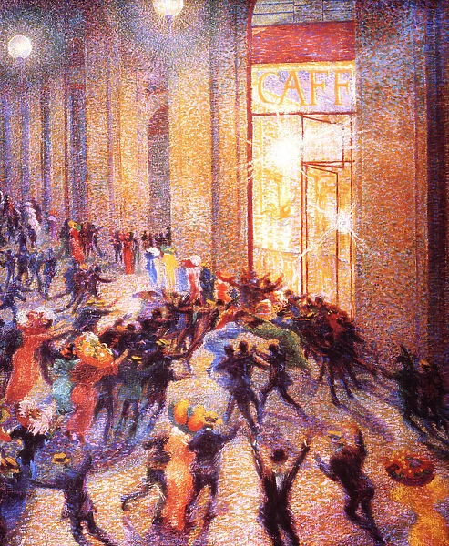 Riot in the Galleria (1910), Umberto Boccioni