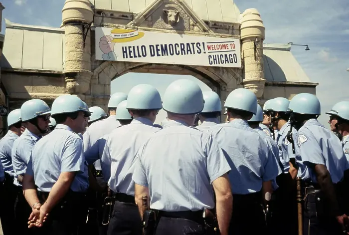 Framed Print : Riot Police At Democratic National Convention Framed Print : Riot Police At Democratic National Convention