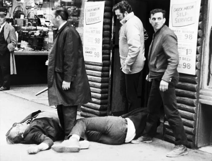 Framed Print : Riot Victims Lying Injured on Sidewalk Framed Print : Riot Victims Lying Injured on Sidewalk