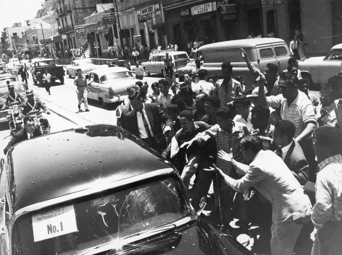 Framed Print : Rioters Attack Richard Nixon'S Limousine Framed Print : Rioters Attack Richard Nixon'S Limousine