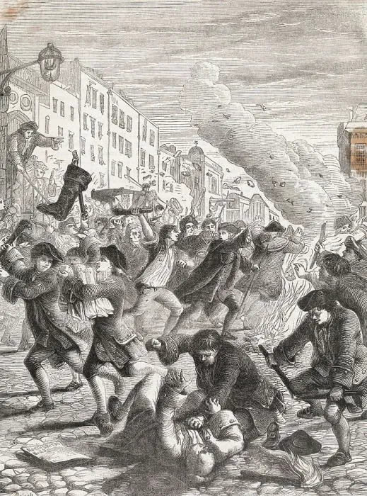 Framed Print : Rioters Fighting Framed Print : Rioters Fighting