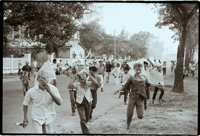 Framed Print : Rioters Running In Saigon Framed Print : Rioters Running In Saigon