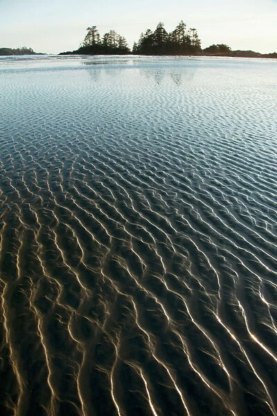 Ripples Form In The Sand At Chestermans Beach And Frank Island Near Tofino; British Columbia Canada