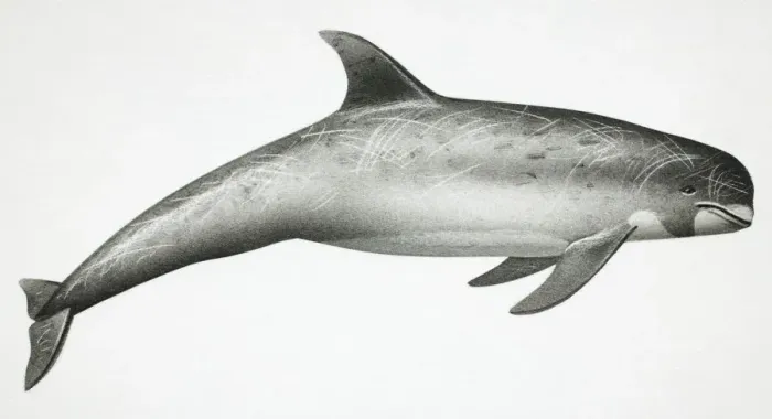 Framed Print : Rissos Dolphin, Grampus griseus, side view