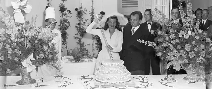 Framed Print : Rita Hayworth Cuts Wedding Cake W / Sword Framed Print : Rita Hayworth Cuts Wedding Cake W / Sword