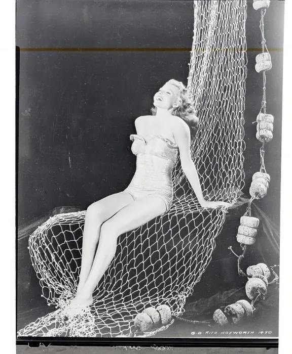 Framed Print : Rita Hayworth in Fishing Net
