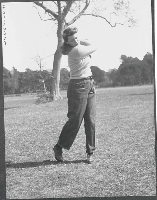 Framed Print : Rita Hayworth Playing Golf