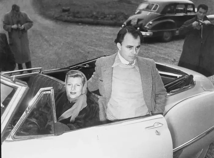 Framed Print : Rita Hayworth and Prince Aly Khan in Automobile Framed Print : Rita Hayworth and Prince Aly Khan in Automobile