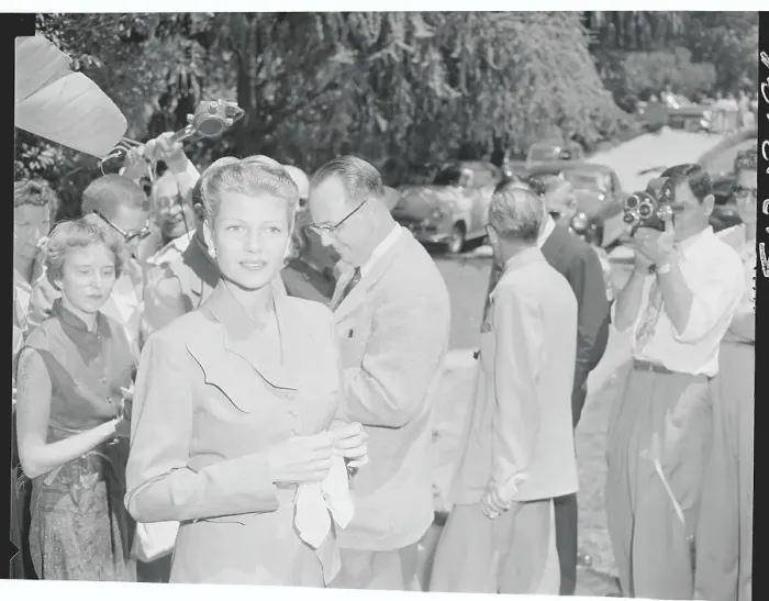 Framed Print : Rita Hayworth Surrounded by Photographers Framed Print : Rita Hayworth Surrounded by Photographers