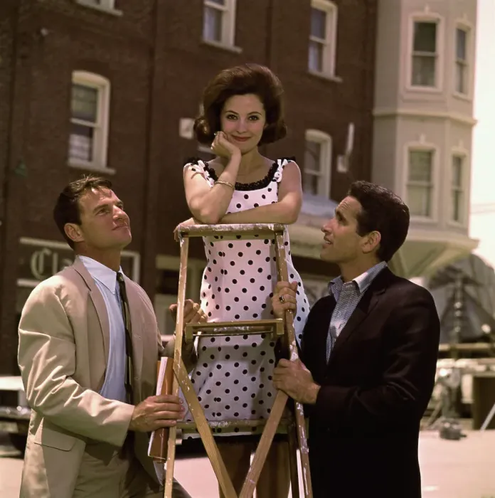 Framed Print : Rita Moreno Posing on a Ladder Framed Print : Rita Moreno Posing on a Ladder