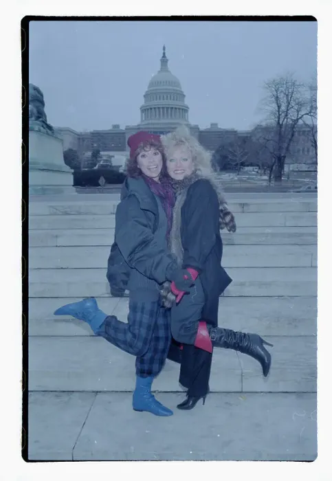 Framed Print : Rita Moreno and Sally Struthers near Capitol Framed Print : Rita Moreno and Sally Struthers near Capitol