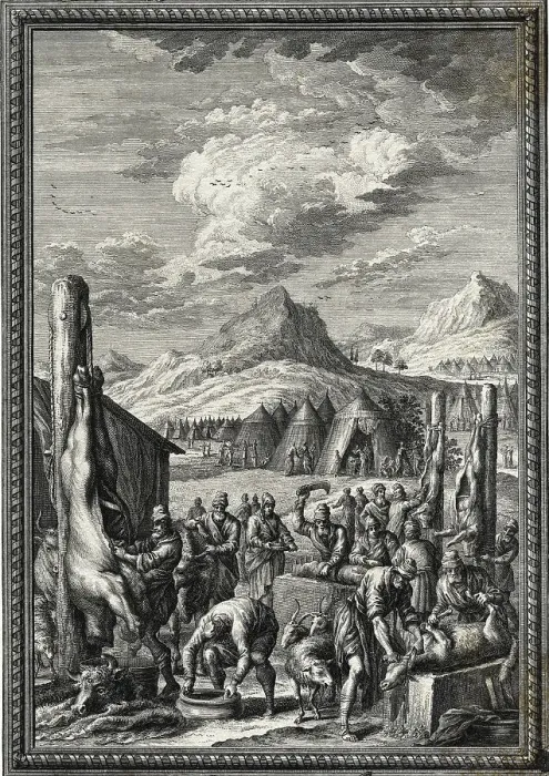 Framed Print : Ritual Slaughtering of Cattle