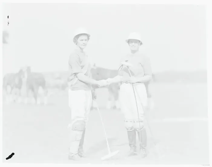 Framed Print : Rival captains meet before polo battle Framed Print : Rival captains meet before polo battle