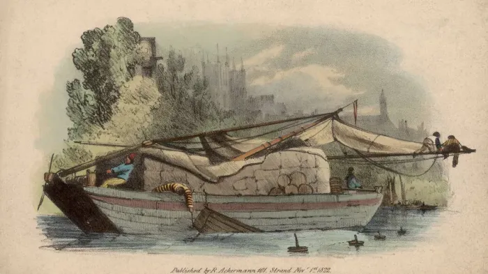 Framed Print : River Barge