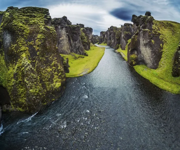 Framed Print : River bed in a canyon, Iceland Framed Print : River bed in a canyon, Iceland
