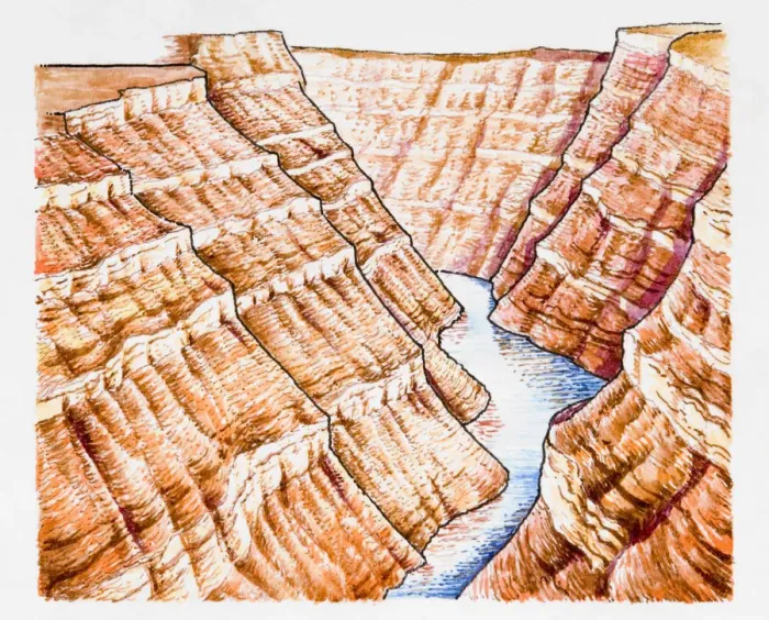 Framed Print : River at bottom of canyon Framed Print : River at bottom of canyon