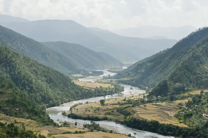 Framed Print : River landscape, river meandering through a valley near Punakha, the Himalayas, Kingdom of Bhutan, South Asia, Asia Framed Print : River landscape, river meandering through a valley near Punakha, the Himalayas, Kingdom of Bhutan, South Asia, Asia