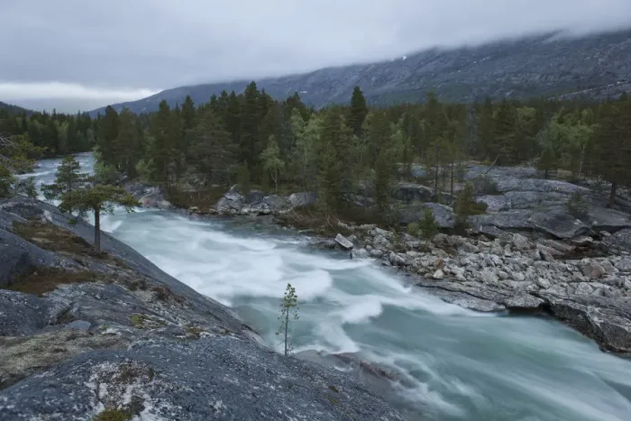 Framed Print : River in the Norwegian Plateau, Norway, Scandinavia, Europe