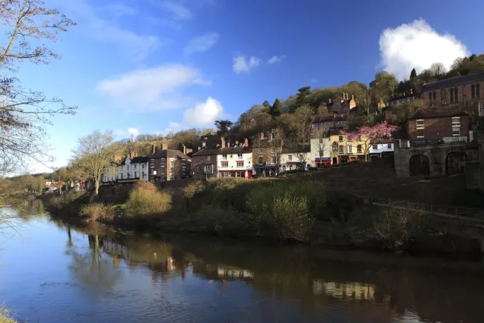 Framed Print : river Severn and Ironbridge town Framed Print : river Severn and Ironbridge town