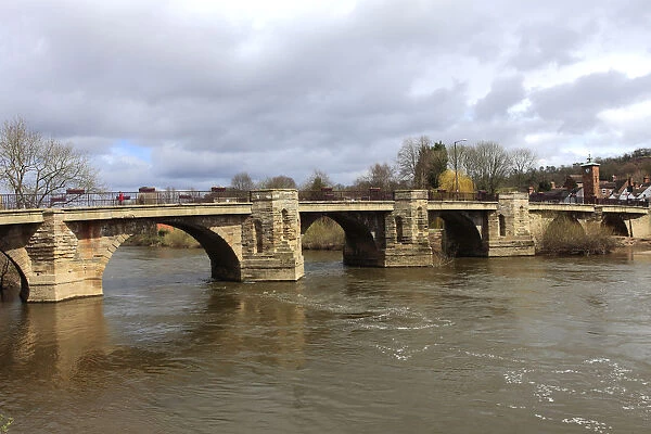 River Severn and the stone built road bridge